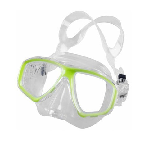 ScubaMax New Malin Scuba Diving & Snorkeling Mask with One-Way Purge Valve for Easy Clearing (Neon Yellow Frame on Clear Silicone Skirt)