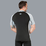 Lavacore New Men's Short Sleeve LavaSkin Shirt - Black/Grey (Size Medium-Large) for Scuba Diving, Surfing, Kayaking, Rafting, Paddling & Many Other Watersports