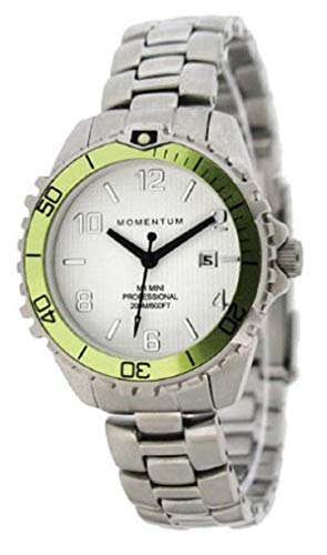 New St. Moritz Momentum M1 Mini Women's Dive Watch & Underwater Timer for Scuba Divers with Lime Bezel & Stainless Steel Band
