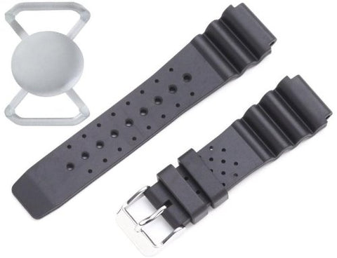 St. Moritz Momentum Women's 18mm Black Splash Natural Rubber Watch Band Twist & Splash Dive Watch with Free Watch Protector Valued at $12.95 Value