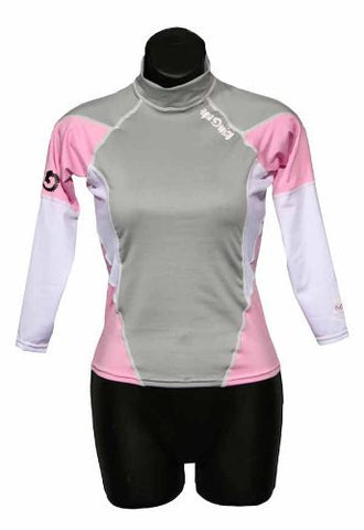 New Women's Anti-UV Long Sleeve Rash Guard (Pink Size 10) for Scuba Diving, Snorkeling, Swimming & Surfing