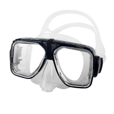Universal Navigator Scuba Diving & Snorkeling Mask with Purge and 2 Window View (Transparent Black)