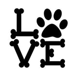 Deep Sea Fossils Dog Bone Love Paw Print Decal Car Sticker - 3.82" X 3.9"