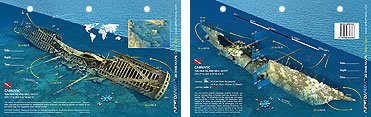 Innovative Scuba New Art to Media Underwater Waterproof 3D Dive Site Map - Carnatic in The Red Sea, Egypt (8.5 x 5.5 Inches) (21.6 x 15cm)