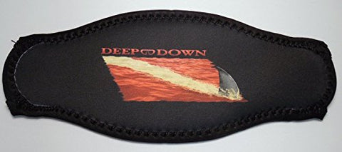 New Comfortable Neoprene Strap Wrapper for Your Scuba Diving & Snorkeling Mask - Shark Fin Dive Flag (Deep Down)