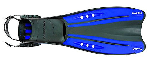 New OceanPro Open Heel Scuba Diving & Snorkeling Fins - Blue (Size 5-7/X-Small)/RFA