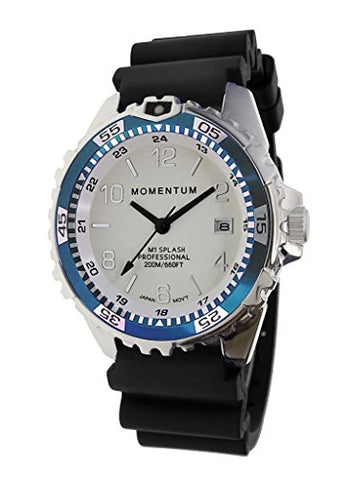 St. Moritz Momentum M1 Splash Dive Watch with Teal Bezel, Black Hyper Rubber Band