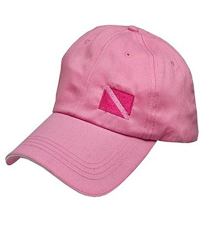 New V-Cap Design Scuba Diving Hat with Embroidered Diver Down Flag - Pink/FBM