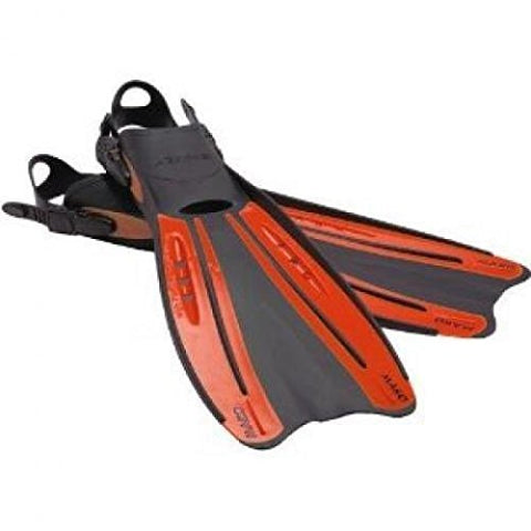 AERIS New Open Heel Scuba Diving & Snorkeling Fins - Red (Size 5-7/X-Small)
