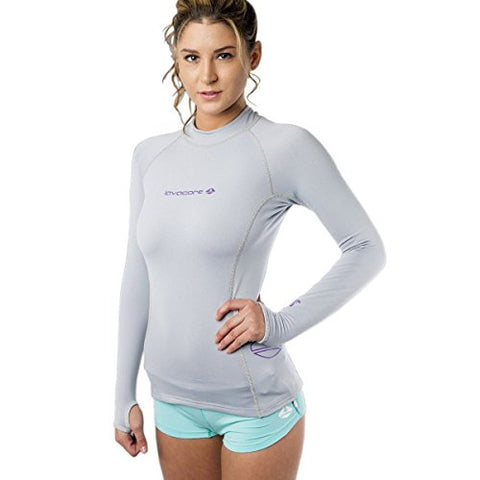 New Women's LavaCore Long Sleeve LavaSkin Shirt - Grey (2X-Small) for Scuba Diving, Surfing, Kayaking, Rafting, Paddling & Many Other WaterSports