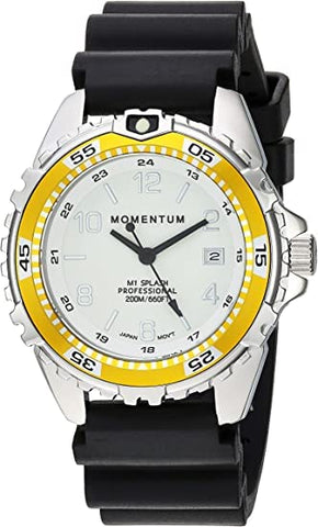 St. Moritz Momentum M1 Splash Dive Watch with Yellow Bezel and Black Hyper Rubber Band