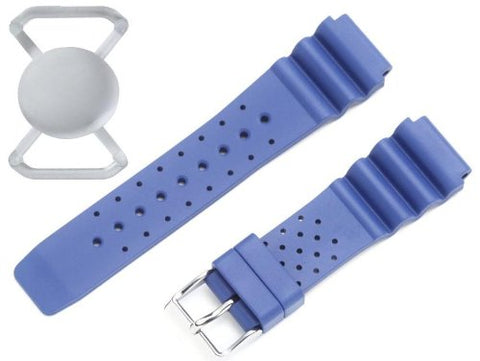 St. Moritz Momentum Women's 20mm Blue Splash Natural Rubber Watch Band Twist Dive Watch & Underwater Timer for Scuba Divers with Free Watch Protector (Valued at $12.95)