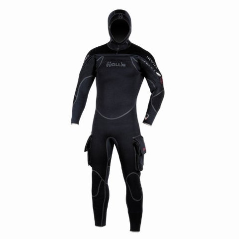 Hollis New Men's Neotek Semi-Drysuit with LavaSkin, Liquid Seams, Attached Hood & a Mix of 8/7/6mm Superstretch Neoprene (Size Small)