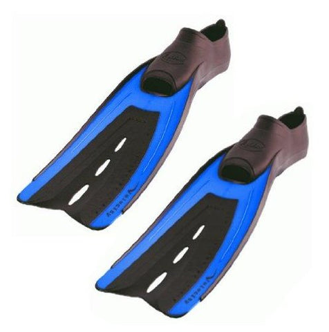 AERIS New Velocity Full Foot Scuba Diving & Snorkeling Fins - Blue (Size 3-4/X-Small)