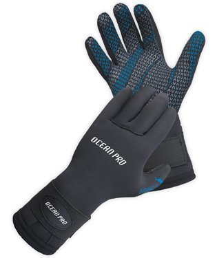 New Oceanic Ocean Pro 5mm 5-Finger Gloves for Scuba Diving & Snorkeling (X-Small) with FREE Mesh Carry Bag