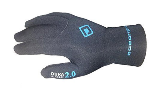 Ocean Pro New Oceanic 2mm 5-Finger DuraStretch Gloves for Scuba Diving & Snorkeling (Size Medium) with Free Mesh Carry Bag/FBM