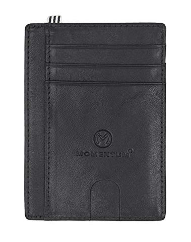 Momentum's Ultra Slim Flatline RFID Wallet | Italian Vegetable Tanned Leather | Clear ID Window
