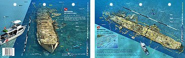 Innovative Scuba Concepts New Art to Media Underwater Waterproof 3D Dive Site Map - Benwood in Key Largo, Florida (8.5 x 5.5 Inches) (21.6 x 15cm)