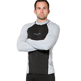 Lavacore New Men's Long Sleeve LavaSkin Shirt - Grey (Size Medium) for Scuba Diving, Surfing, Kayaking, Rafting, Paddling & Many Other Watersports