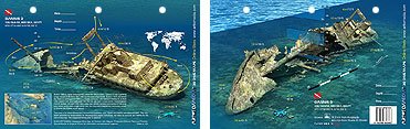 Innovative Scuba Concepts New Art to Media Underwater Waterproof 3D Dive Site Map - Giannis D in The Red Sea, Egypt (8.5 x 5.5 Inches) (21.6 x 15cm)