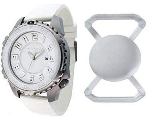 New St. Moritz Momentum M1 Deep 6 3D Ceramic Polar Bear Men's Dive Watch with White Bezel, White Hyper Rubber Band & Free Watch Protector (Valued at $12.95)