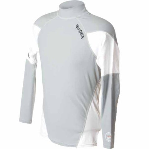 New Men's Anti-UV Long Sleeve Rash Guard (X-Small) for Scuba Diving, Snorkeling, Swimming & Surfing - Silver