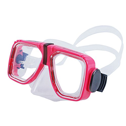 Universal Navigator Scuba Diving & Snorkeling Mask (Pink/Medium) with 2 Window View