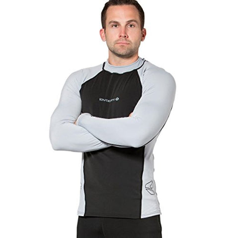 New Men's LavaCore Long Sleeve LavaSkin Shirt (3X-Large) for Scuba Diving, Surfing, Kayaking, Rafting, Paddling & Many Other Watersports (Black/Grey)
