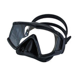 New Legacy Scuba Diving & Snorkeling Mask with 3 Window Panoramic View (Black on Black)