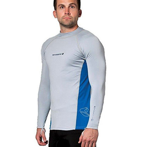 New Men's LavaCore Long Sleeve LavaSkin Shirt - Grey (Size Medium-Large) for Scuba Diving, Surfing, Kayaking, Rafting, Paddling & Many Other Watersports