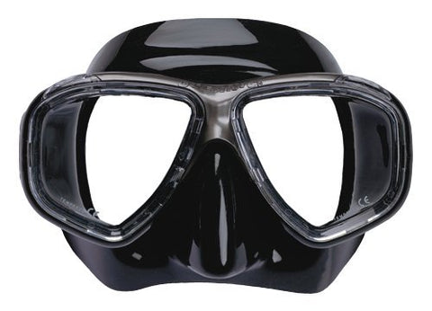 New AERIS Europa 4 Scuba Diving & Snorkeling Mask (Black on Black) with Side Windows for Greater Peripheral Vision