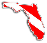 Scuba Diving Vinyl Decal Car Sticker with State of Florida Diver Down Flag - 6.02" x 5.51"
