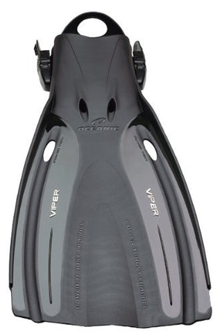 Oceanic New Viper Open Heel Scuba Diving Fins - Black (Size 11-12/X-Large)/FBM