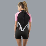 Lavacore New Women's LavaSkin Sporty Shorty Wetsuit - Pink (Size 3X-Small) for Scuba Diving, Surfing, Kayaking, Rafting, Paddling & Many Other Watersports