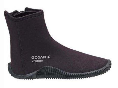 Oceanic New 5.0mm Venture Molded Sole Boots (Size 4) for Scuba Diving, Snorkeling & All Watersports with a Free Drawstring Mesh Collection Bag. a $12.95 Value