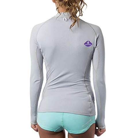 Lavacore New Women's Long Sleeve LavaSkin Shirt - Grey (Size 3X-Small) for Scuba Diving, Surfing, Kayaking, Rafting, Paddling & Many Other Watersports