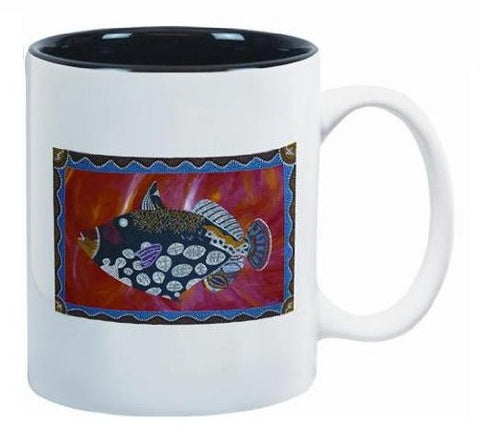 Rogest New Scuba Diving Two Tone 11oz Ceramic Coffee Mug - Trigger Fish