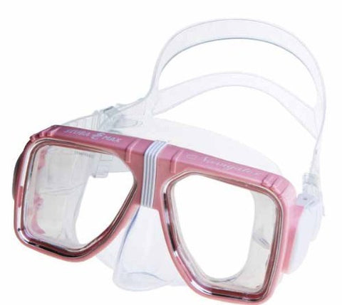 Universal Navigator Scuba Diving & Snorkeling Mask (Pastel Pink/Medium) with 2 Window View