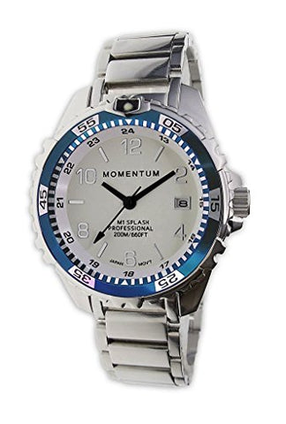 St. Moritz Momentum M1 Splash Dive Watch with Teal Bezel, Stainless Steel Band