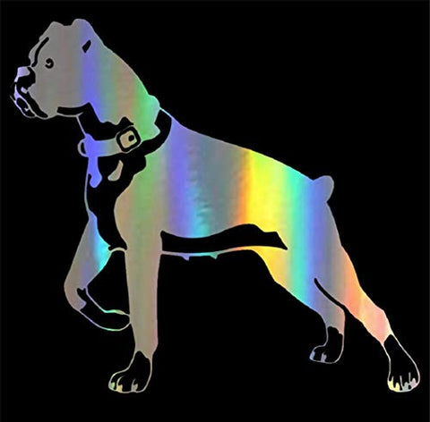 Boxer Pet Dog Vinyl Decal Car and Motorcycle Sticker - 5.98" x 5.51"