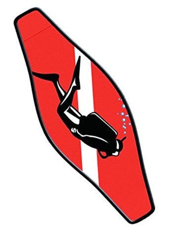 New Comfortable Neoprene Strap Wrapper for Your Scuba Diving & Snorkeling Mask - Diver on Red/White Dive Flag