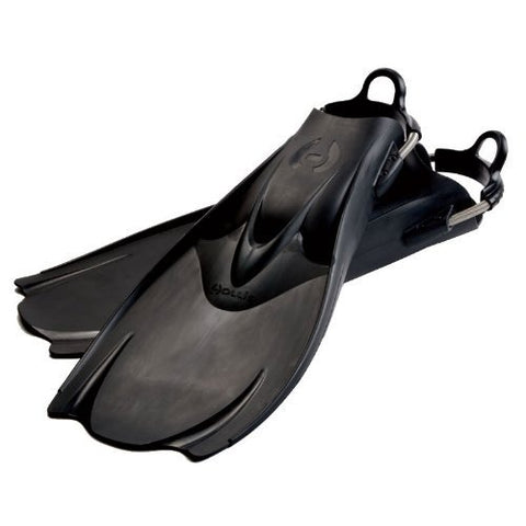 Hollis Performance F1 Technical Scuba Diving Bat Fins with Spring Straps - Black (Size 13-15/2X-Large)