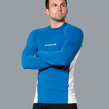 Lavacore New Men's Long Sleeve LavaSkin Shirt - Blue/White (Size X-Small) for Scuba Diving, Surfing, Kayaking, Rafting, Paddling & Many Other Watersports