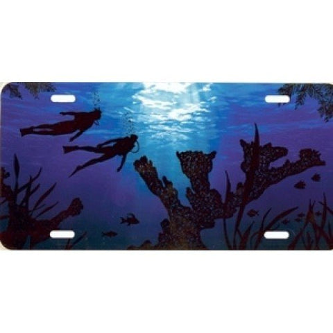 New Scuba Diving License Plate - 2 Divers with Elkhorn Coral