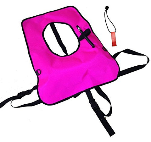Innovative Scuba Concepts New Snorkeling Vest with Free Safety Whistle - Hot Pink (Kid's Small)