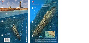 Innovative Scuba New Art to Media Underwater Waterproof 3D Dive Site Map - Aida in The Red Sea, Egypt (8.5 x 5.5 Inches) (21.6 x 15cm)
