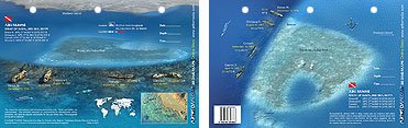 Innovative Scuba New Art to Media Underwater Waterproof 3D Dive Site Map - Sa'ab Abu Nuhas in The Red Sea, Egypt (8.5 x 5.5 Inches) (21.6 x 15cm)