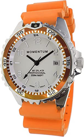 Momentum St. Moritz M1 Splash Dive Watch with Orange Bezel and Orange Hyper Rubber Band