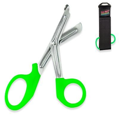 New Safety and Rescue Scuba Diver EMT Scissors Shears with Sheath - Green