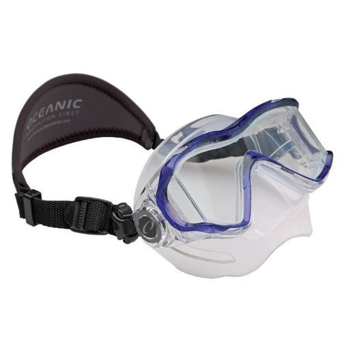 Oceanic New Ion 3 Scuba Diving & Snorkeling Mask (Trans Blue) with Free Neoprene Comfort Strap ($12.95 Value)